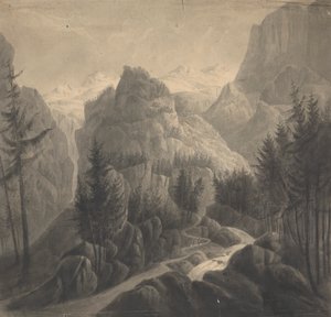 Az átjáró kezdete/ a Gemmi felé/ a berni oldalról alkotó: Isaac Weld