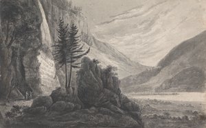 Hegyvidéki táj Salomon Gessner felirattal (Svájc)