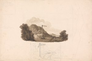 Egy matricához készített vázlatot Mr. Ed Hall Caernarvonshire története, amelyet soha nem publikáltak alkotó: Isaac Weld