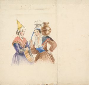 Két nő színes jelmezben alkotó: Isaac Weld