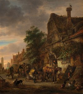 Munkások egy fogadó előtt, 1645.