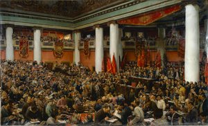 Deuxieme congres du Komintern (Internationale communiste) - A Kommunista Internacionálé (Comintern) Második Kongresszusának ünnepi megnyitója - Isaak Izrailevich Brodsky (1884-1939). Olajfestmény