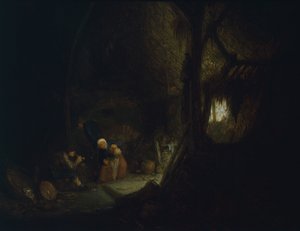 Parasztcsalád az istállóban, Isack van Ostade (1621-1649)
