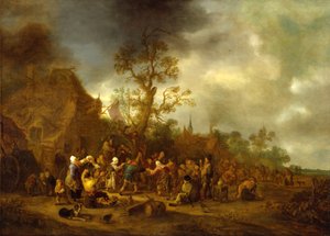 Parasztok mulatsága a fogadó előtt, 1642