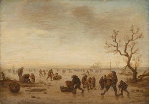 Skaters on the Ice, 1642-45 körül (olaj tölgyfán)