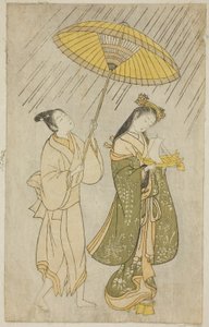 Komachi esőért imádkozó paródiája alkotó: Ishikawa Toyonobu