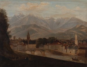 Kilátás Grenoble-ra, a háttérben a Belledonne-hegységre 1831 (olaj, vászon) alkotó: Isidore Dagnan