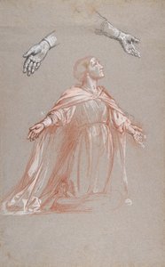 Sainte Clotilde középső regiszter, falfestményekhez készült tanulmány a Szent Remi kápolnában..., XIX. alkotó: Isidore Pils