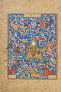 Jami (1492) fóliója a Haft Awrangból (Hét trónus), valószínűleg Mashad, Khurasan, Irán, Szafavida-korszak, 1556-65 (átlátszatlan akvarell, tinta és arany papíron alkotó: Islamic School