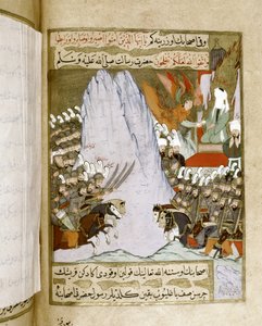 MUHAMMAD: A Korán egy részének kinyilatkoztatása Huhammadnak egy csata során. alkotó: Islamic School