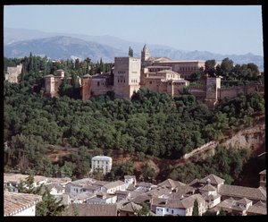 Kilátás az erődre és az Alhambra palotára alkotó: Islamic School