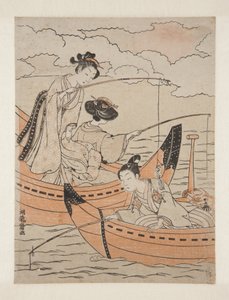 Boats of Love (Koi no fune) (színes fatömbnyomat) alkotó: Isoda Koryusai