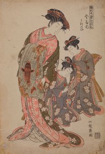 Ukita Oiran, születési neve Kanaya, a „Fiatal hajtások (lányok) új modelljei” című sorozatból / Hinagata Wakana no Hatsumoyo