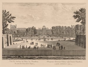 View of the Palace and the Tuileries gardens, from the Queens courtyard alkotó: Israël Silvestre