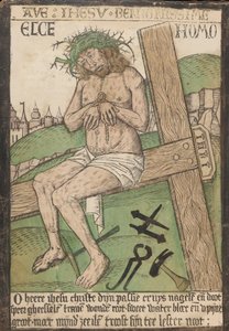 Album a szenvedés tizenkét metszetével, Krisztus mint ember o... fametszete, 15. század vége. alkotó: Israhel van Meckenem