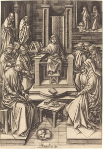 Krisztus az orvosok között c. 14901500. alkotó: Israhel van Meckenem