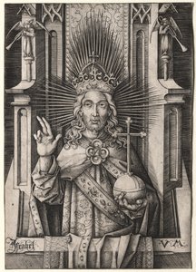Krisztus, a Megváltó Salvator Mundi, c. 1490-1500. alkotó: Israhel van Meckenem