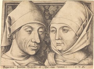Izrael van Meckenem és felesége, Ida kettős portréja, c. 1490. alkotó: Israhel van Meckenem