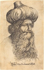 Egy idős férfi feje alkotó: Israhel van Meckenem