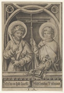 Szent Bertalan és Szent Fülöp, Az apostolokból, 1435-1503. alkotó: Israhel van Meckenem