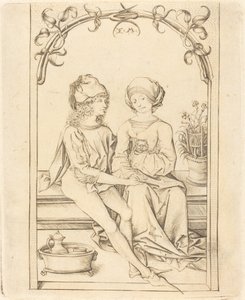 A szerelmesek c. 1490. alkotó: Israhel van Meckenem