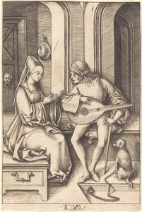 A lantos és az énekes c. 14951503. alkotó: Israhel van Meckenem