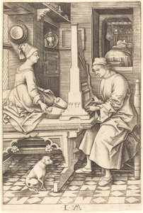Az orgonajátékos és felesége c. 14951503. alkotó: Israhel van Meckenem