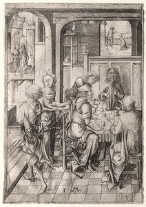 A szenvedély: Vacsora Emmausban alkotó: Israhel van Meckenem