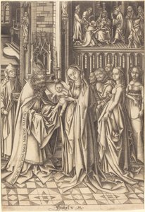 A bemutató a templomban, c. 14901500. alkotó: Israhel van Meckenem