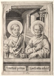 A tizenkét apostol: Szent Simon (?) és Szent Máté alkotó: Israhel van Meckenem