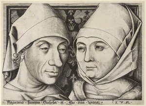 Önarckép feleségével, Idával, c. 1490