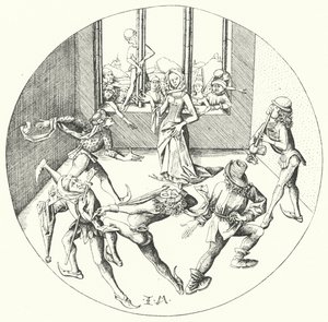A Tánc a gyűrű körül (metszet) alkotó: Israhel van the Elder Meckenem