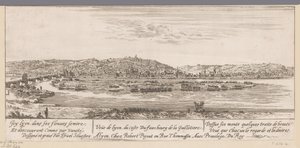 Kilátás Lyonra Guillotière külvárosával Veue de Lyon du coste Du fauxbourg de la Guillotiere (cím a tárgyon)
