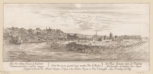 Kilátás a Rajnáról Lyonra Veue de Lyon quand on y monte par le Rosne (cím az objektumon)