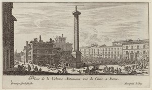 Place de la Colonne Antoniane rue du Cours Rómában alkotó: Israël Silvestre