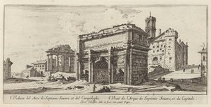 Veduta del Arco di Septimio Severus és Campidoglio alkotó: Israël Silvestre