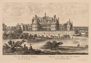 Kilátás a Château de Chambordra, a bejárat felől, 1678.