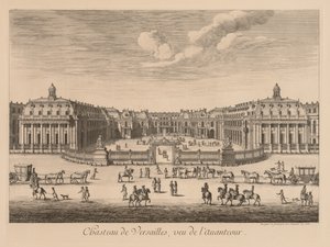 A versailles-i palota kilátása az előtérből, 1682.