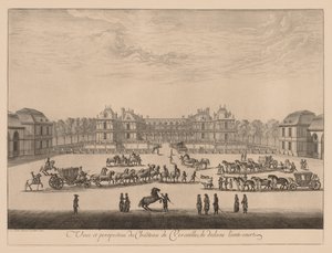 A Versailles-i palota kilátása és perspektívája az antiudvar belsejéből, 1664. alkotó: Israël Silvestre