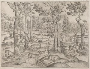 Szarvas az erdőben alkotó: Italian 16th Century