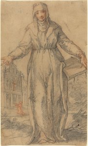Női szent (Assisi Szent Klára vagy Sienai Szent Katalin?) alkotó: Italian 17th Century