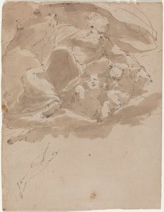 Isten az Atya angyalokkal alkotó: Italian 17th Century
