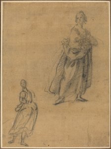Két tanulmány egy álló nőről alkotó: Italian 17th Century