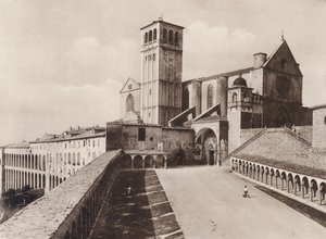 Assisi: S Francesco-bazilika (f/w fotó) alkotó: Italian Photographer
