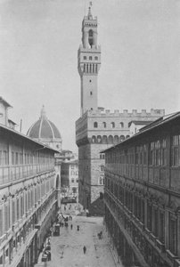 Firenze, Uffizi Képtár és Palazzo Vecchio (f/w fotó) alkotó: Italian Photographer