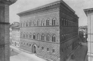 Firenze, Palazzo Strozzi (f/w fotó) alkotó: Italian Photographer