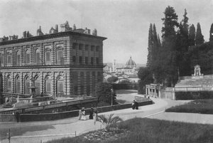 Firenze és Palazzo Pitti, Hátsó rész kilátással a katedrálisra (f/w fotó) alkotó: Italian Photographer