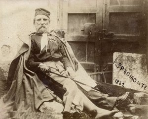 Giuseppe Garibaldi Aspromonte-ban, 1862-ben megsérült a lába alkotó: Italian Photographer
