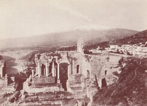 Szicília: Görög színház, Taormina (fekete-fehér fotó) alkotó: Italian Photographer