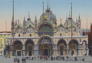 Velence, Szent Márk templom homlokzata (színes fotó) alkotó: Italian Photographer